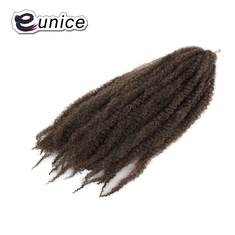 Eunice 3Packs Marley Braids Hair Extension Synthetic Ombre Afro Kinky Crochet Braiding Hair Crochet Braids Bundles 18"