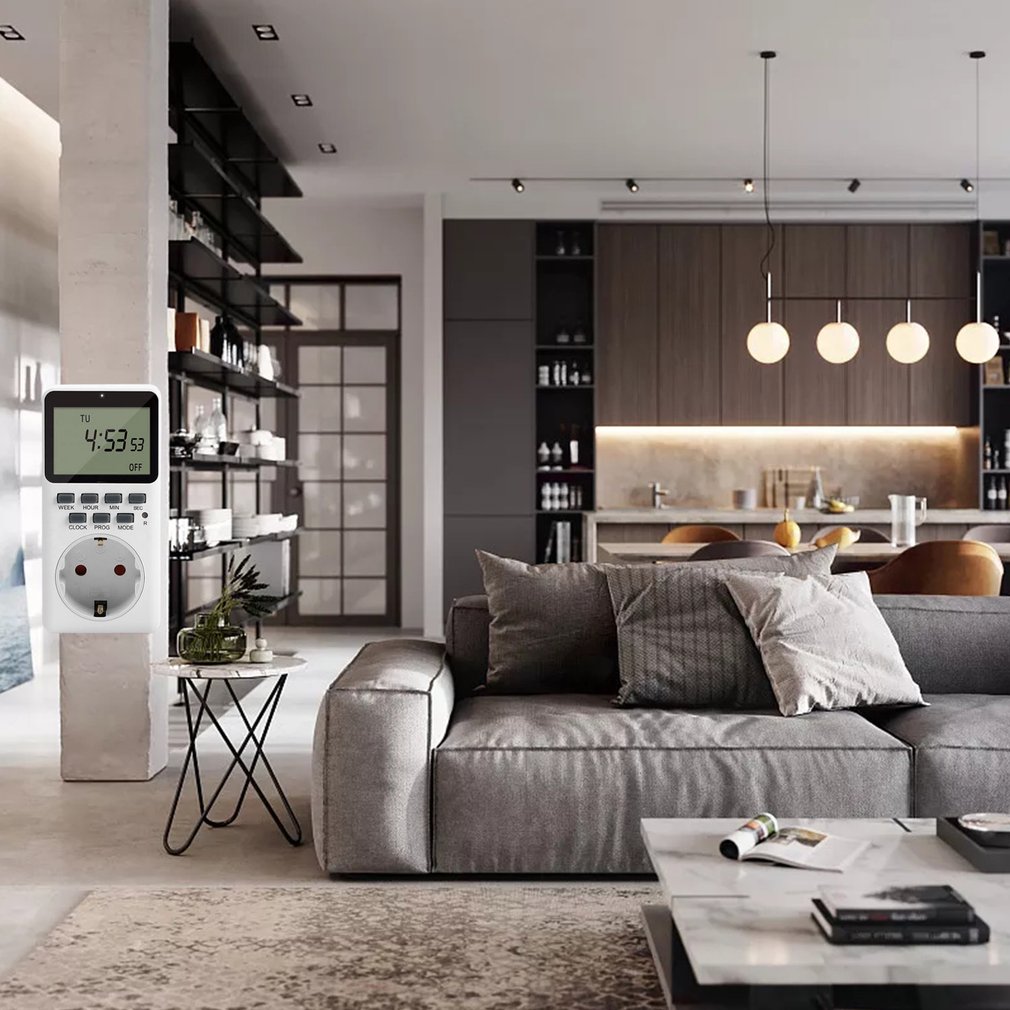 Intelligent Timer Switch LCD Digital Timing Switch Socket 7-Day Cycle Plug-In Timers Outlet Household Smart Tools EU/US/UK Plug