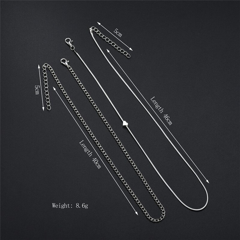 Bracelet de cheville de couleur argent pour femmes, style bohémien, accessoire de cheville sur la jambe, avec cœur, pour pieds nus, chaîne, bijoux de plage
