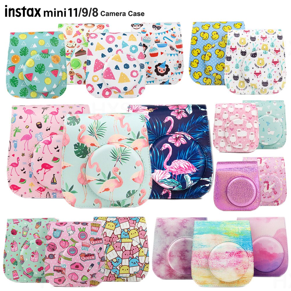 Camera Case Compatibel Met Fujifilm Instax Mini 11/9/8 Instant Film Camera, pu Lederen Tas Cover Met Verstelbare Schouderband