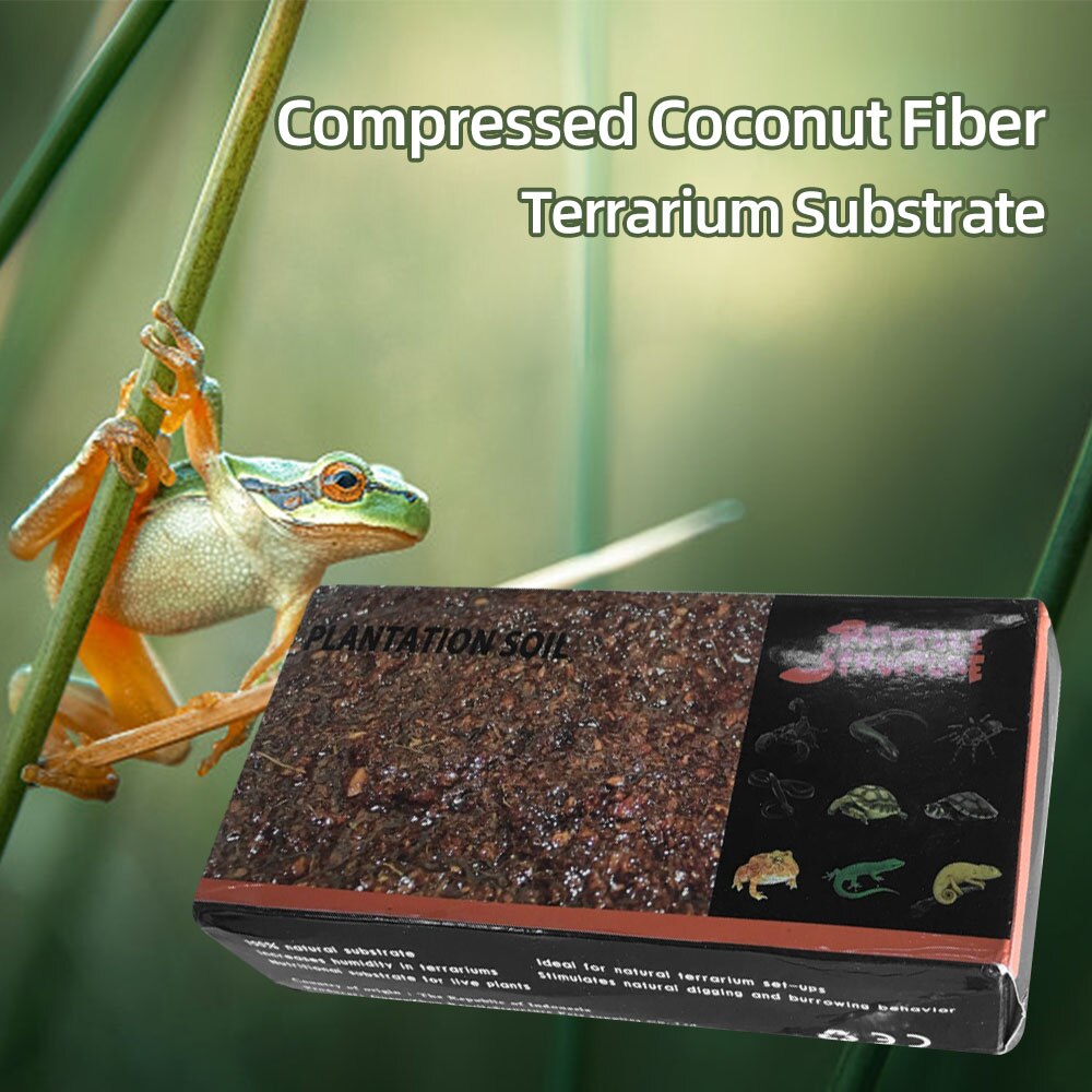 Compressed Coconut Fiber Terrarium Substrate for Tortoise Lizard Spider Scorpion Snake Reptiles Pets