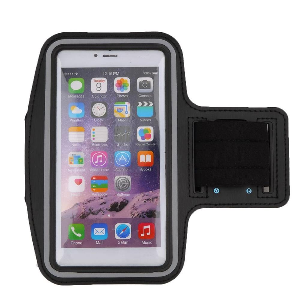 Impermeável correndo jogging esportes neoprene braçadeira caso capa titular com faixa reflexiva para iphone 6 plus: Black