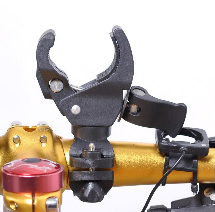 thumbnail image 2 of 360° Adjustable Bike Flashlight Mount – Rubber Clip-On Holder For Front Headlight (Fits 20-45mm Tubes) 2 of 6