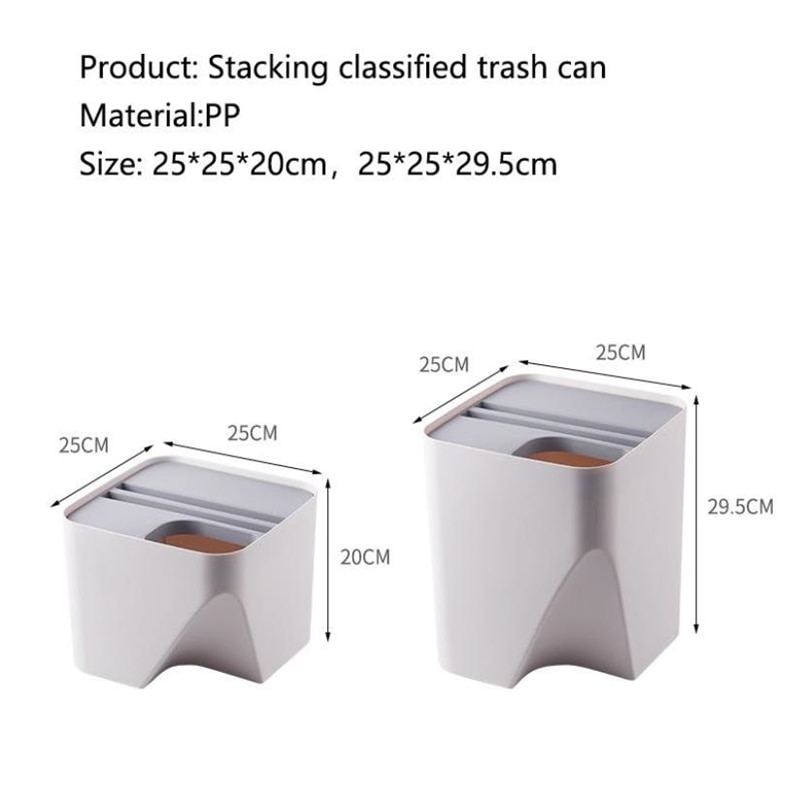 Stackable Household Trash Can Classification Trash Can Kitchen Bathroom Trash Bin Recycling Bin Dry And Wet Separation Waste Bin