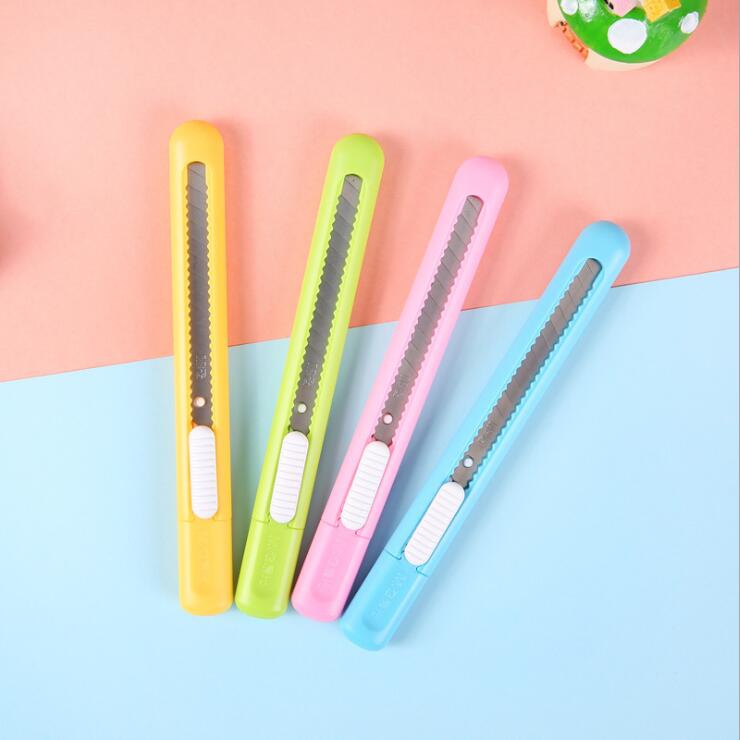 1 Pc Random Color Candy-colored Small Utility Knife Handwork Make Tools Box Opener Paper Cutter Cutting Paper Utility Knife: Default Title