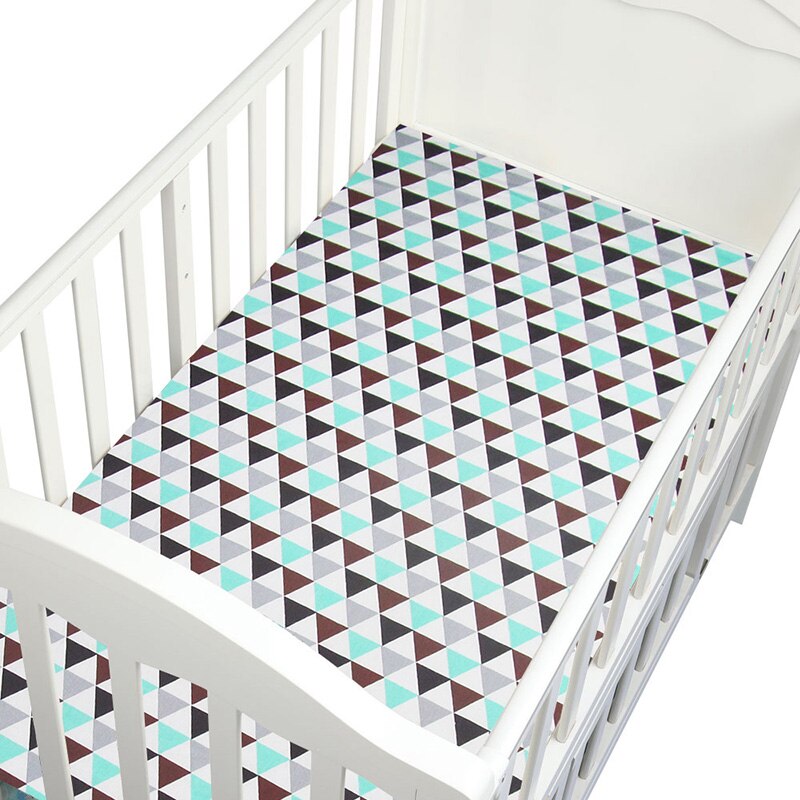Baby säng lakan 1 st 130 x 70 x 22cm 5 mönster baby spjälsäng lakan 100%  bomull svart och vit baby lakan stil för pojkar flickor: Triangel