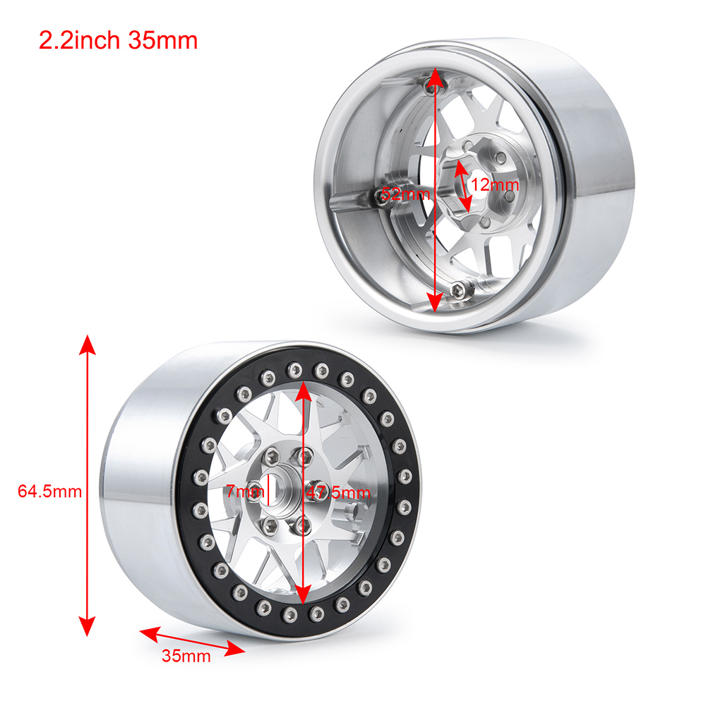 AXSPEED 4 llantas de Metal de 1,9 "/2,2 pulgadas Beadlock 25/35mm para Axial SCX10 Wraith TRX-4 D90 1/10 coche trepador de control remoto piezas de mejora