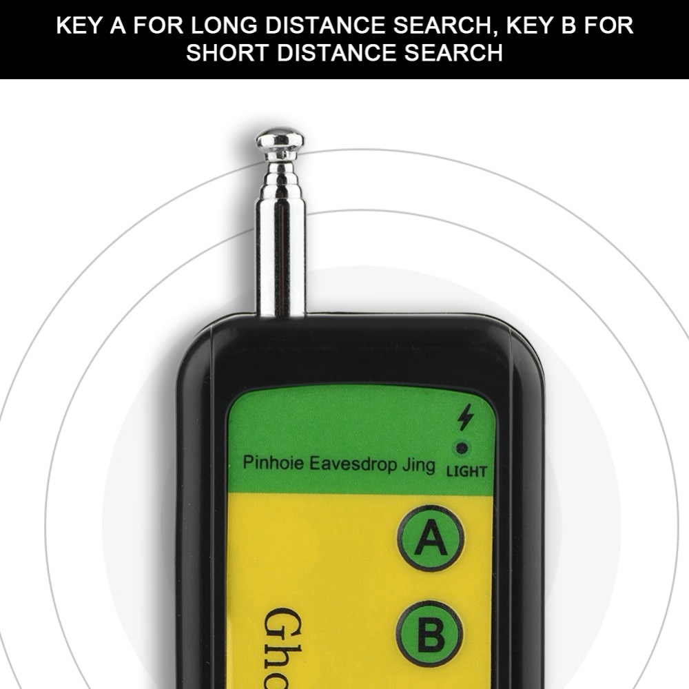 Signal fejl rf detektor kamera gsm trådløs enhed detektion hunde 100 ~ 2400 mhz 1.5v sort mobiltelefon signal detektion maskine