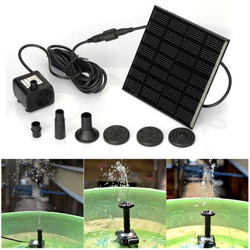 Solar Powered Panel Fountain Garden Pool Pond Submersible Water Pump Features