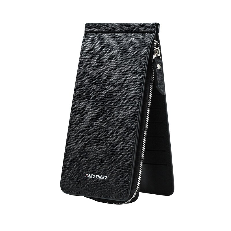 Women Business Phone Credit Card Holder Woman Long Wallets Female Bag Purses Pocket Cardholder Lady zipper clutch wallet: Black