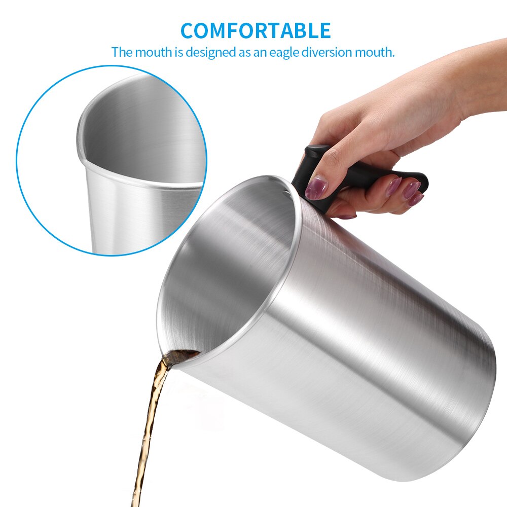1.2/3L Pot de fusion de cire en Aluminium bougie à bricoler soi-même savon fondant pichet mousseur de lait avec longue poignée, peut économiser du travail et éviter les éclaboussures