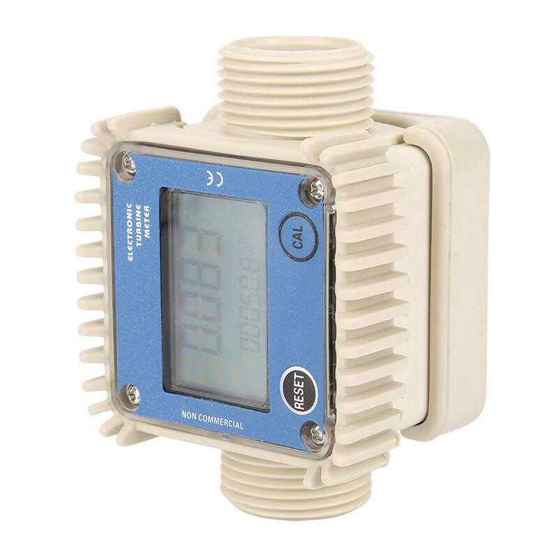 K24 LCD Turbine Digital Fuel Water Hose Flow Meter Widely Used for Chemicals Water Blue