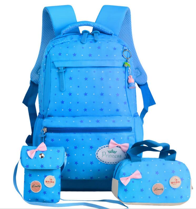 Orthopädische Primäre Rucksäcke Für Mädchen Schule Taschen 3 teile/satz Schul Dot Druck Schul jugendliche bookbag Rucksack Moch