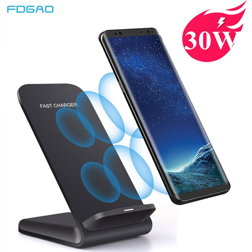 Fdgao 30W/20W/15W Qi Draadloze Oplader Voor Iphone 12 11 Pro X Xr Xs max 8 Plus Samsung S10 S20 Type C Quick Opladen Telefoon Houder