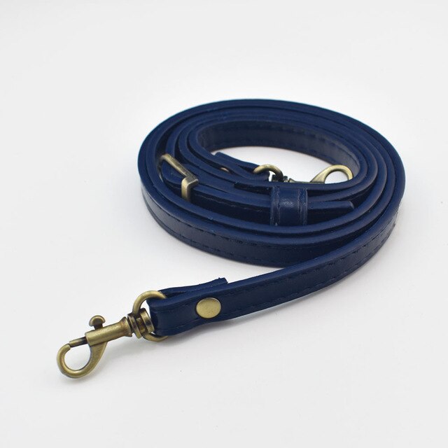 1.2cm Width PU Leather Bag Strap Shoulder Bag Adjustable Band Handle For Handbag Long Belt DIY Accessories Black KZ0012: Navy-Brushed buckle