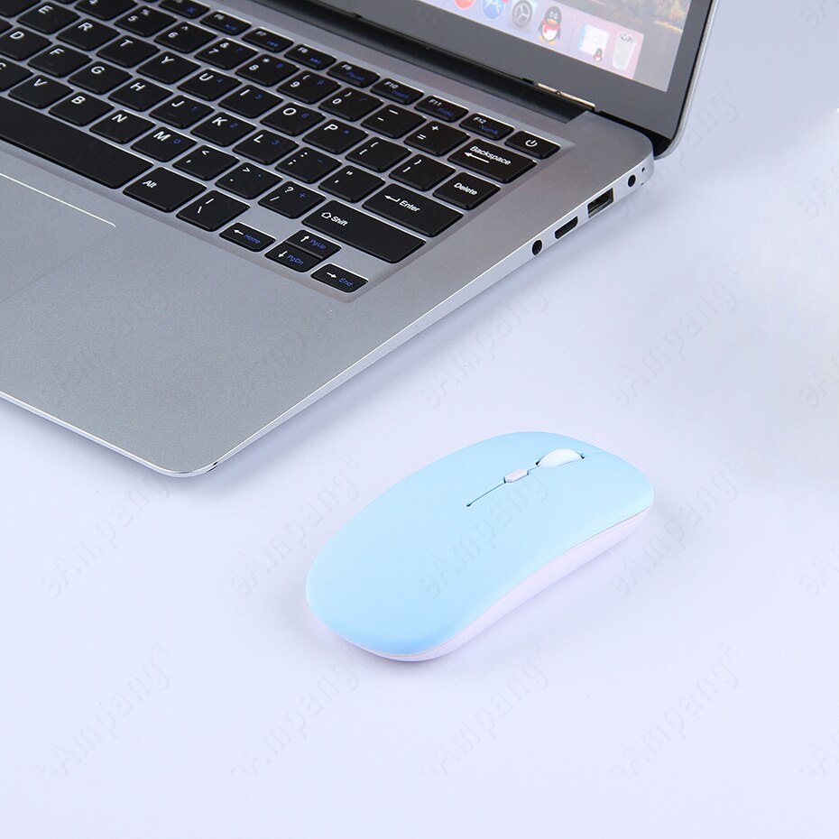 Ondersteuning Dual Model 2.4G Bluetooth Muis Voor Tablet Ipad Samsung Laptop Mackbook Pc Telefoon Iphone Oplaadbare Muis Mute Muizen: Blauw