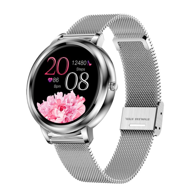 IP67 Waterproof MK20 Smart Watch Women Bracelet Heart Rate Monitor Sleep Monitoring Smartwatch Connect IOS Android: 03 Steel belt