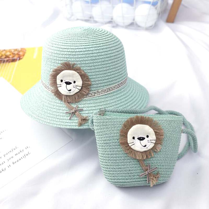 XEONGKVI-sombreros de sol coreanos de dibujos animados para niños, bolsos, traje de de verano, sombreros de playa de ala ancha para niña, gorra de cubo