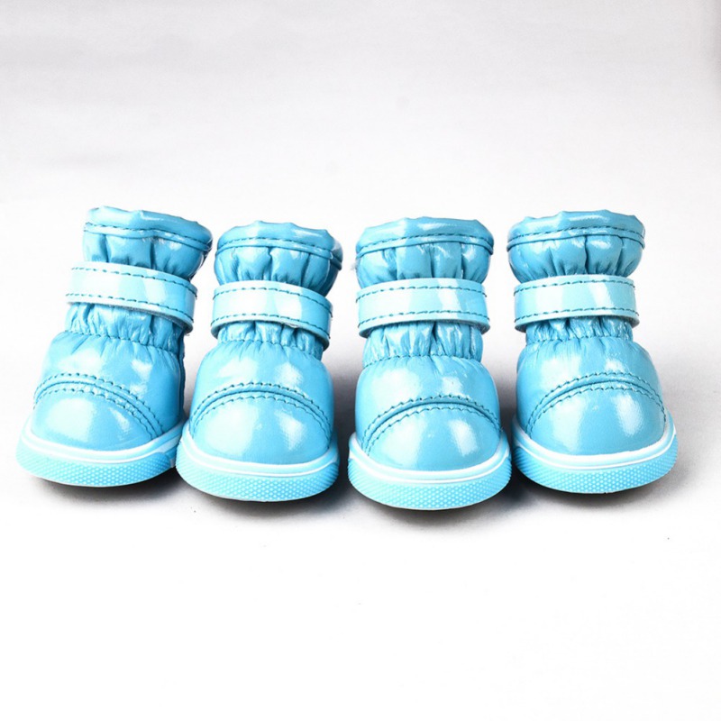 4 pièces/ensembles hiver chien chaussures de pluie imperméables pour petits chiens polaire chiot chaussures pour animaux de compagnie chien bottes de neige Chihuahua Yorkie Teddy Sho: XS / GRIS