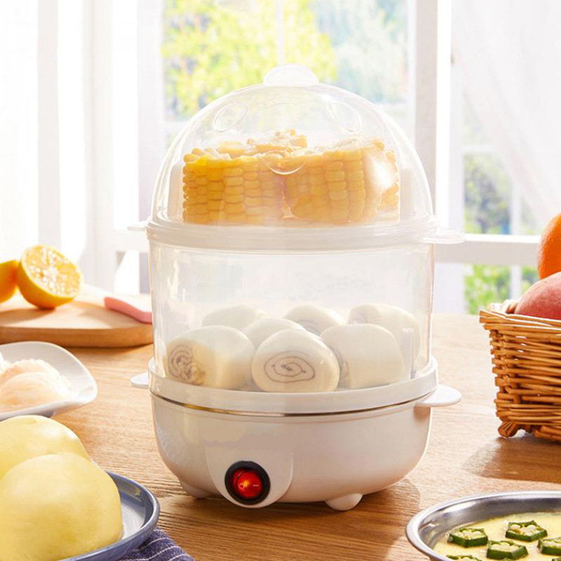 Portable Electric Egg Boiler 7/21 Eggs Three Layers Automatic Mini Steamer Kitchen Cooking Tools Egg Cooker Breakfast Machine: Red
