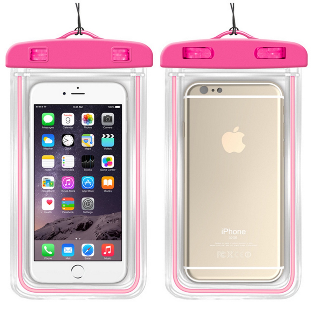 KISSCASE Leucht Wasserdicht fallen Für iPhone 7 8 X Abdeckung Universal- transparent Wasserdichte Beutel Für Samsung S9 S8 Plus Schwimmen tasche: heiß rosa