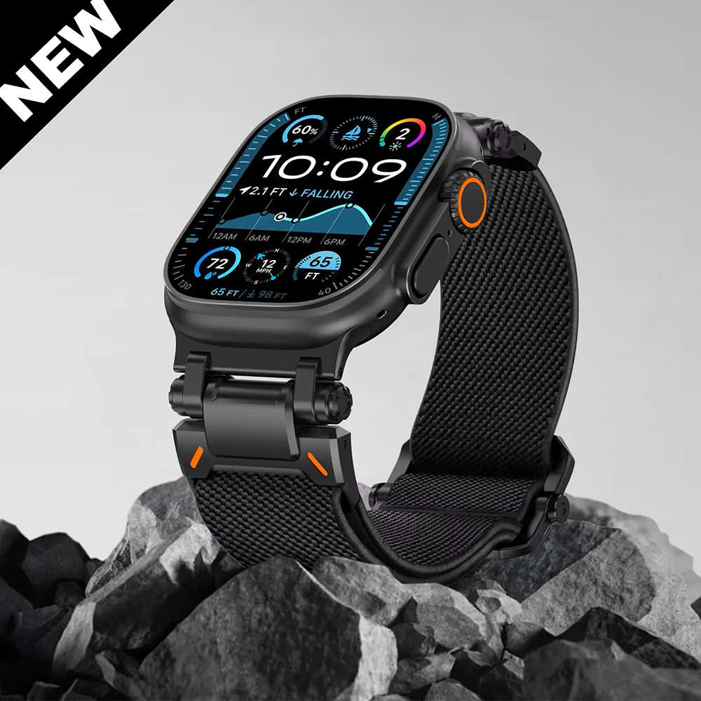 Bracelet de Sport blindé pour Apple Watch Ultra2, 49mm 46mm 45mm 44mm 42mm, métal et Nylon, Correa iWatch série 10 9 8 7 6 5 4