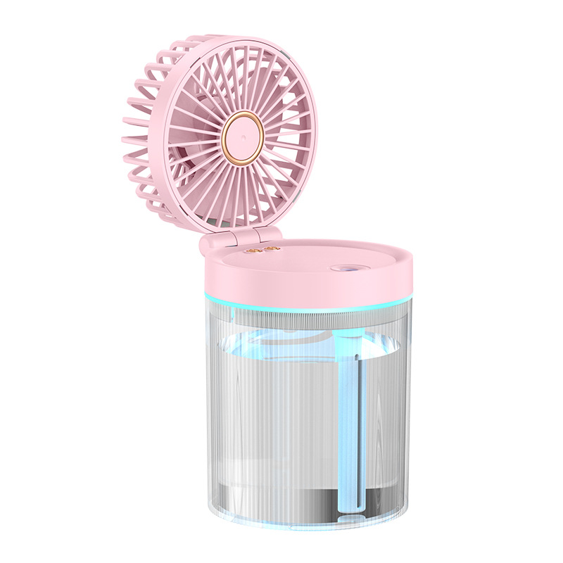 Befeuchtung Ventilator Wasser kühl Ventilator USB Mini kleiner Lüfter Schreibtisch-Lüfter 2024 Sommer neues Zuhause faltbare Kaltluft Sein feuchter Sprüh ventilatoren: Rosa