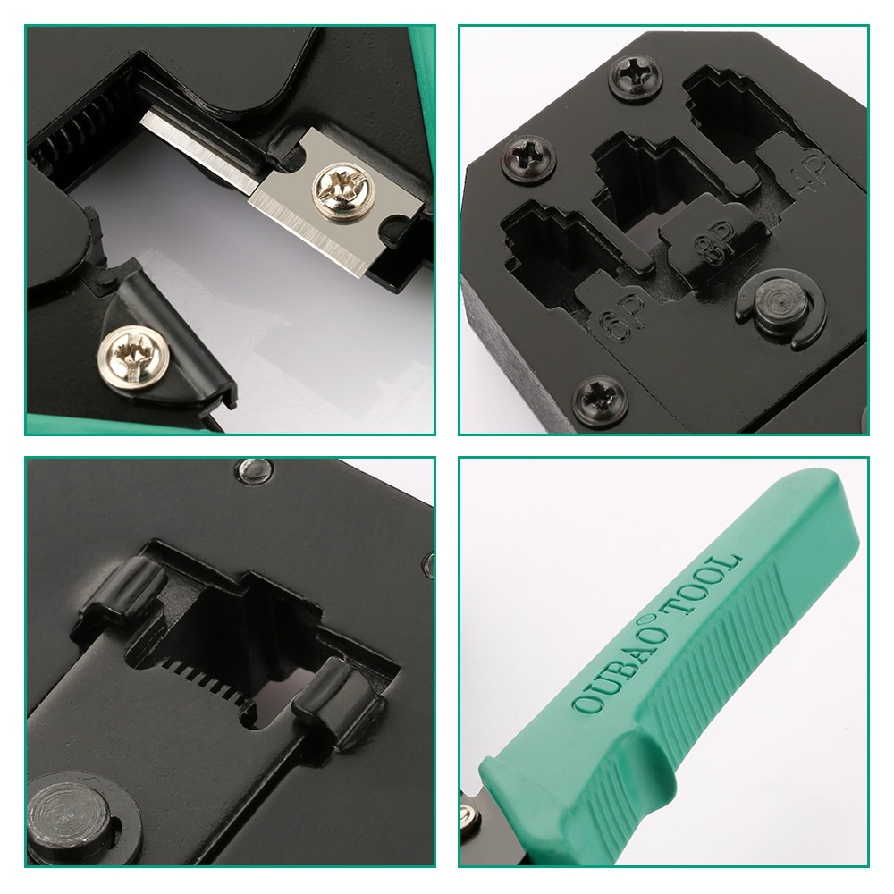 NASTAKO RJ11 RJ45 Cat5 Cat5e Cat6 Crimper Networking Tools Cat5 RJ45 Network Cable Crimping stripping tool Green