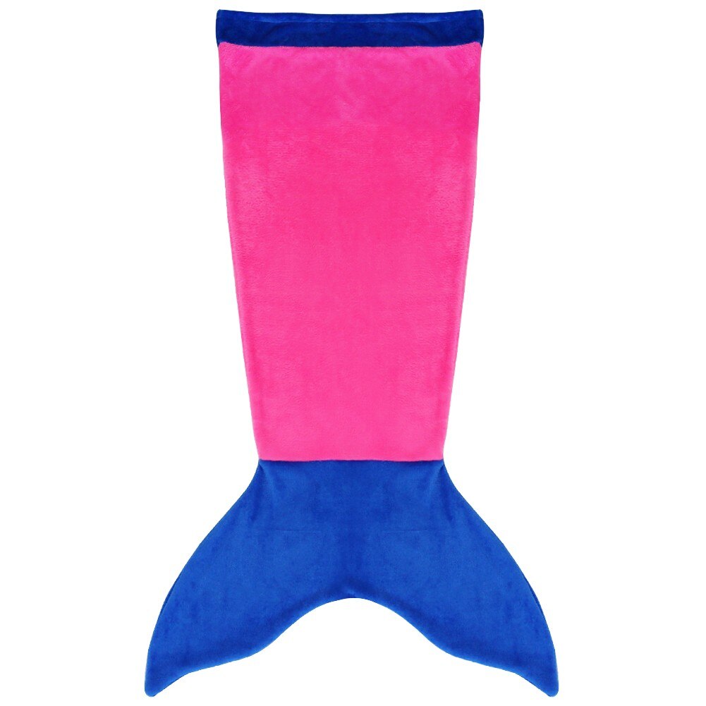 Flannel Fleece Mermaid Tail Blanket for Adult Children Teens Home Textile Sleepovers: Hot Pink Navy Blue