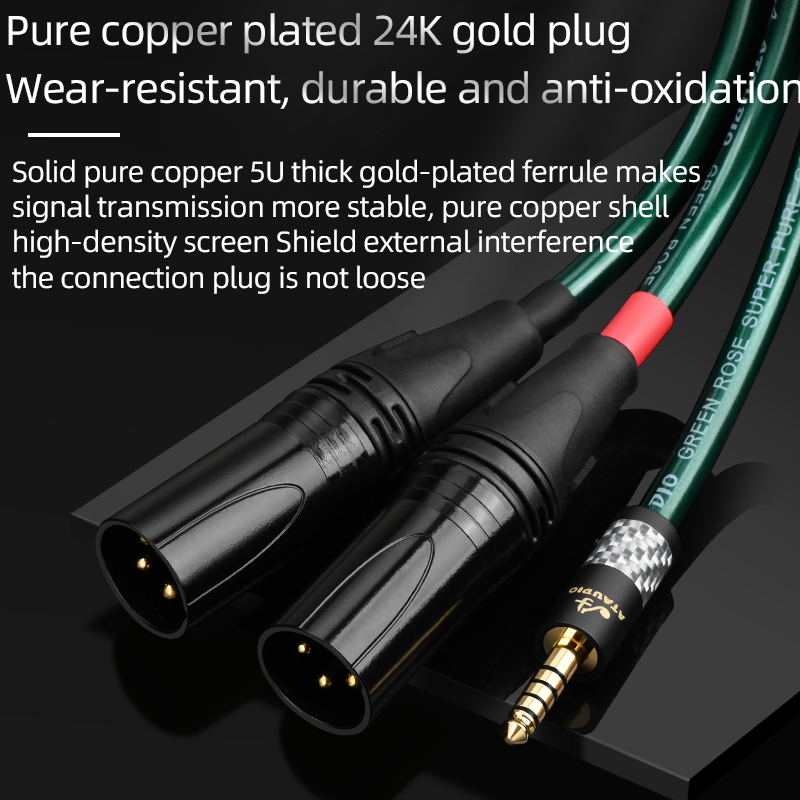 ATAUDIO HIFI 4,4 mm gebalanceerde mannelijke naar dubbele 2xlr 3-pins XLR gebalanceerde mannelijke audio-adapterkabel