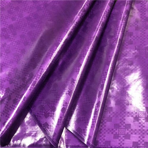 Bazin riche getzner atiku | Tissu en dentelle blanche pour hommes, tissu africain riche, tissus pour patchwork, 5yard/ensemble L1402-: VIOLET
