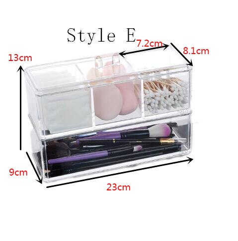 tiroir en acrylique Transparent, Portable, empilable, détachable, boîte de rangement cosmétique anti-poussière: E