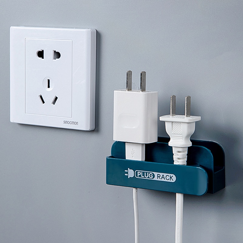 4 Kleuren Creatieve Oprolbare Power Plug Houder Thuis Mobiele Telefoon Opladen Rack Draad Opslag Houders Keuken Organisatie