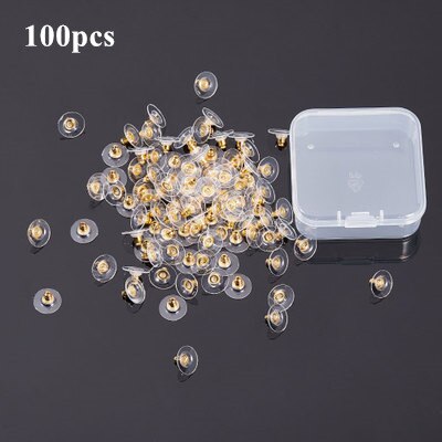 500 stuks zachte siliconen rubberen oorbelstoppers in doos voor oorbellen, doe-het-zelf oorbelaccessoires, kogelbuis oordopjes: A