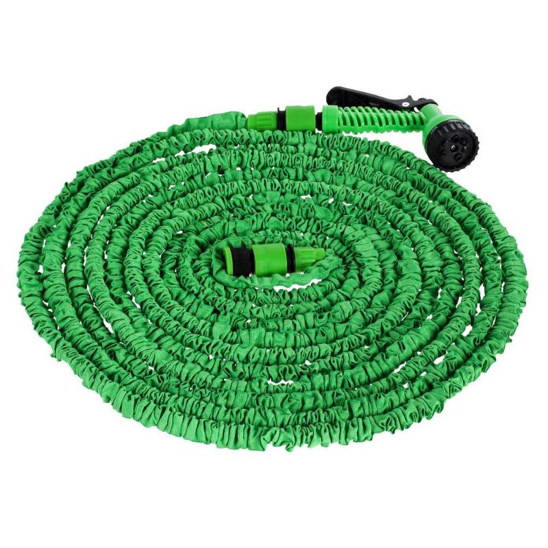 25ft-200ft uitbreidbare flexibele waterslangen van hoogwaardig textiel, multifunctioneel spuitpistool voor auto, tuin en huis: 100ft groene