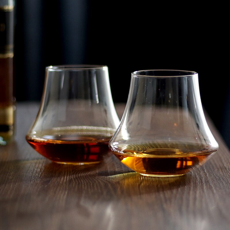 Set of 2 lead free crystal glass spirits handmade blown craft whiskey glasses for drinking tumbler with bar family party