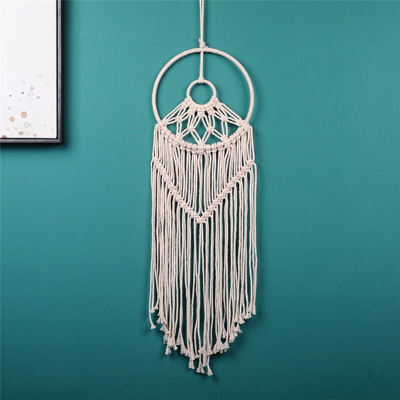 Macramé nórdico atrapasueños tapiz decoración de habitación decoración de granja hecho a mano atrapasueños