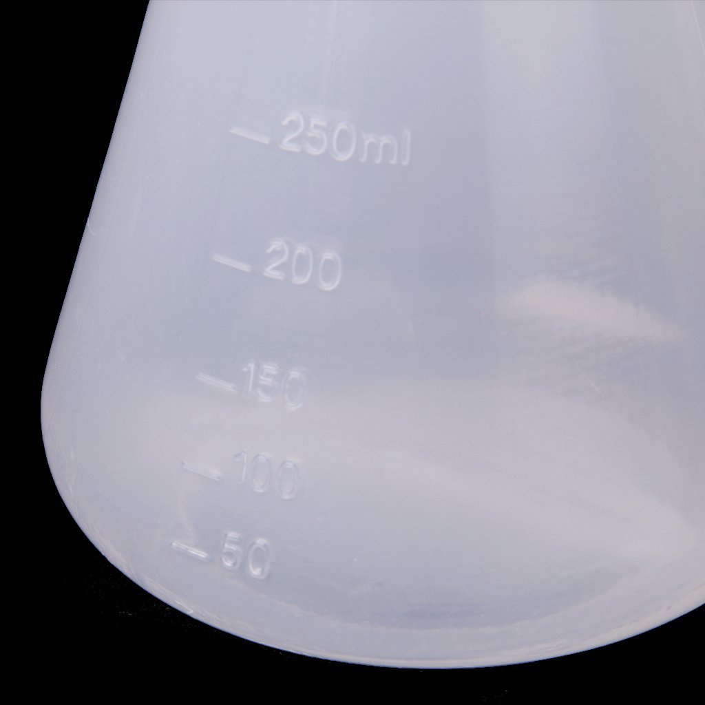 Betaalbare plastic transparante laboratorium chemische erlenmeyerkolven container fles  - 250 ml