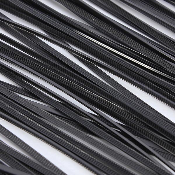 100pcs 3x200mm Black Self Locking Cable Tie Nylon Fasten Zip Wire Wrap Strap