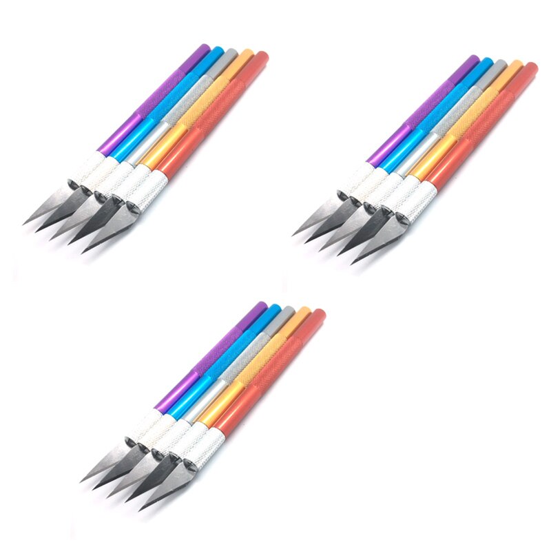 15- pack hobbymes precisiemessenset, roestvrijstalen precisiesnijder navulling hobbymes voor telefoonreparatie: Default Title