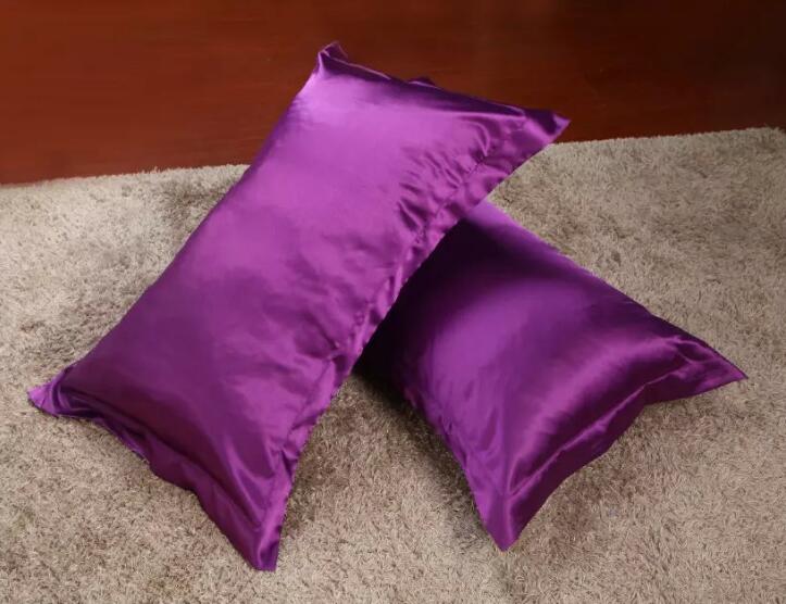 2 stuks 48 x 74cm imitatie zijden satijnen kussensloop kussensloop voor bedsprei comfortabele effen kussenslopen: 6