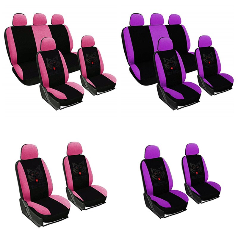 Mode Wolven Patroon Auto Stoelhoezen Universele Auto Seat Cover Autostoel Bescherming Covers Vrouwen Auto Interieur Accessoires