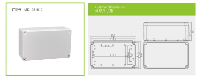 Free Factory ABS Waterproof Enclosure Box IP65 Plastic Junction Box Outdoor Electronic Poly-Carbonate Case: 250x150x100mm