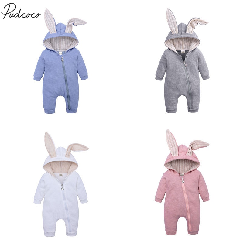 Baby Herbst Winter Kleidung Neugeborenen Baby Junge Mädchen 3D Hase Ohren Strampler Langarm Kleidung Kaninchen Insgesamt Postleitzahl Warme Gesamt