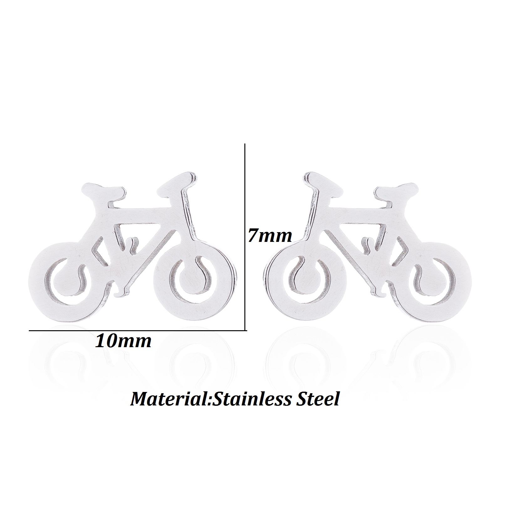 SMJEL-pendientes pequeños negros para bicicleta para hombre y mujer, joyería para Piercing en la oreja de acero inoxidable, aretes deportivos para Fitness,