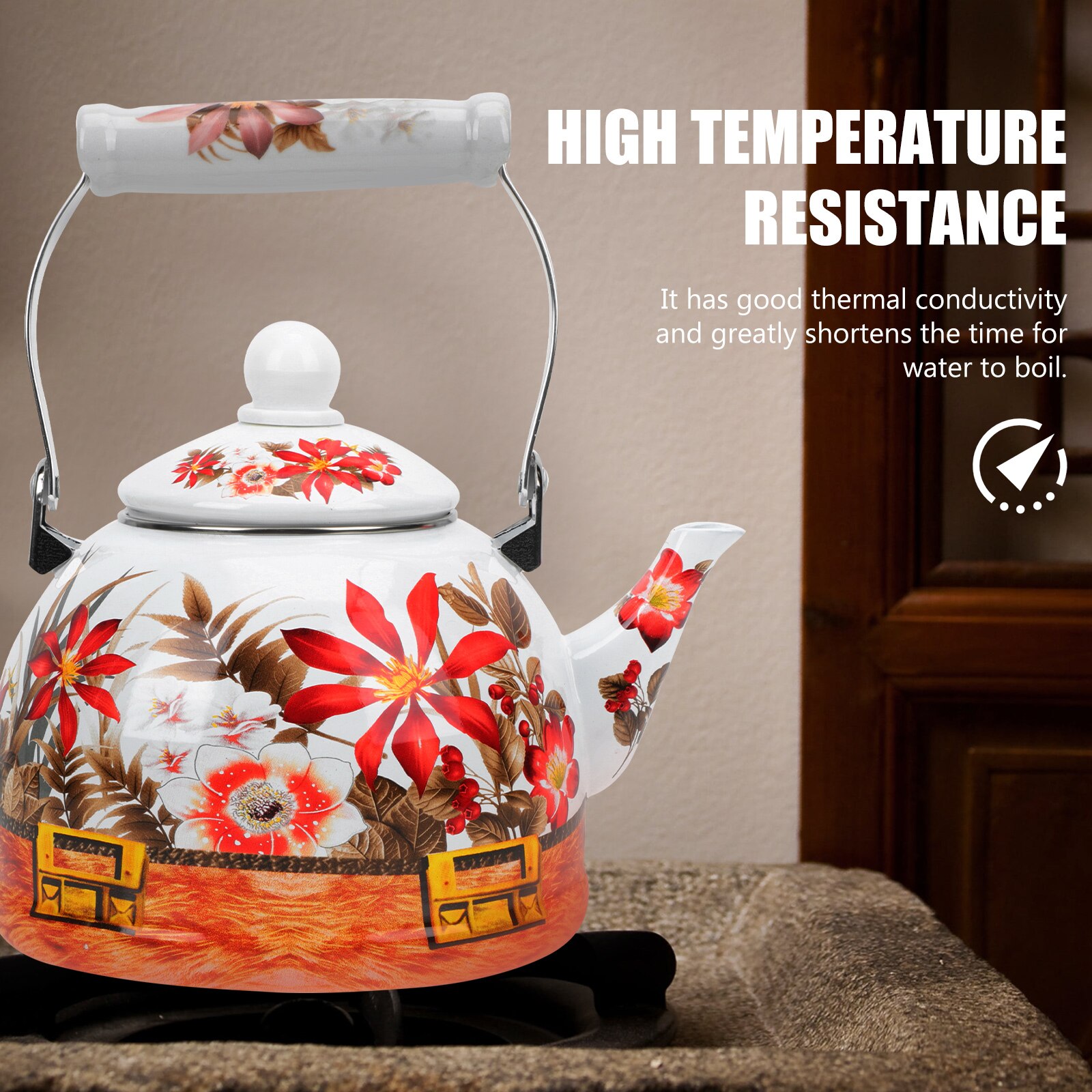 Kettle Metal Handle Kettle Water Boiling Pot Tea Pot Water Heating Pot for Home Restaurant