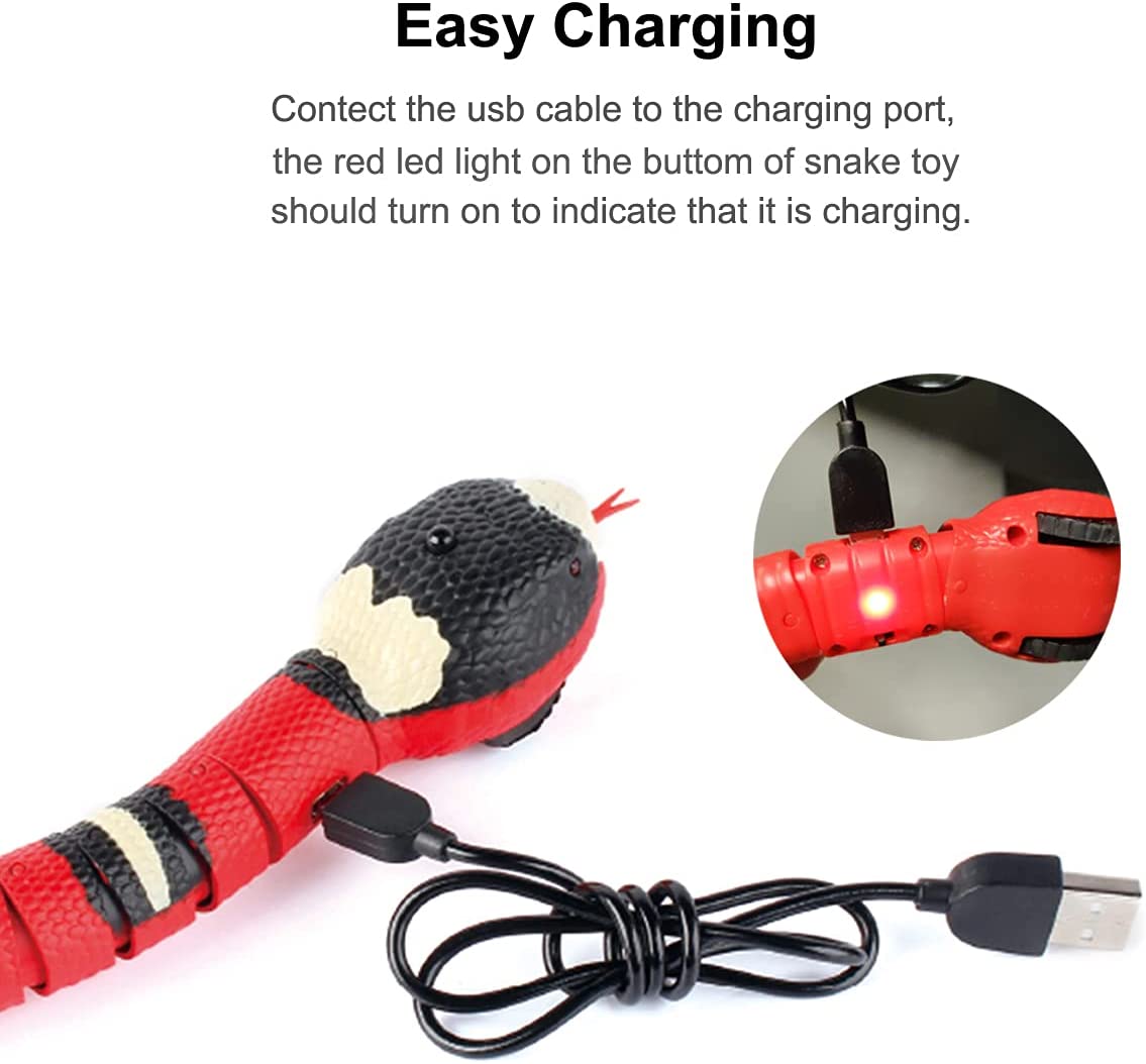 Smarta avkännande kattleksaker elektriska orm interaktiva leksaker usb-laddning retande leksaker för katter hundar tillbehör för husdjur och katter