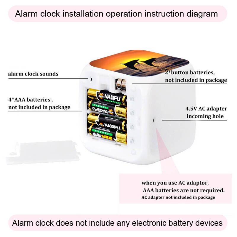 List Fuchs alarm uhr glowing LED farbwechsel digitale wecker kinderzimmer leuchtenden multifunktions elektronische uhr