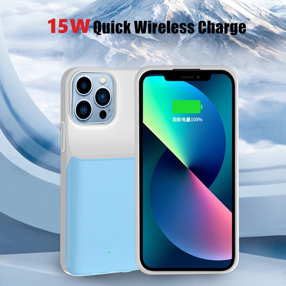 Power Bank Cover For iPhone 13 Pro Max 13 Pro 13 min Wireless Charging Battery Charger Cases 8000mAh Backup Powerbank Cases