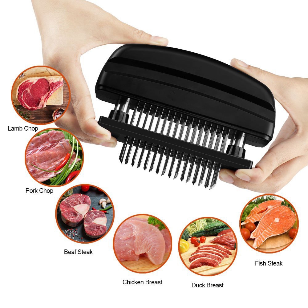 48 Blades Needle Meat Tool Tenderizer Machine Stainless Steel Knife Meat Beaf Steak Mallet Hammer Pounder Cooking Kitchen Tools